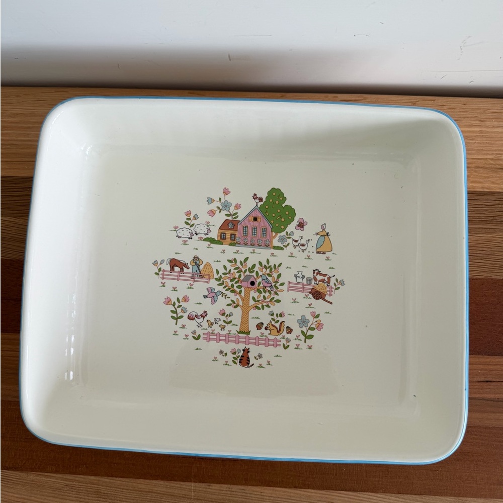 Jamestown Baking Dish Vintage 1962 Farm Design Brown Cat PRICE DROP FIRM